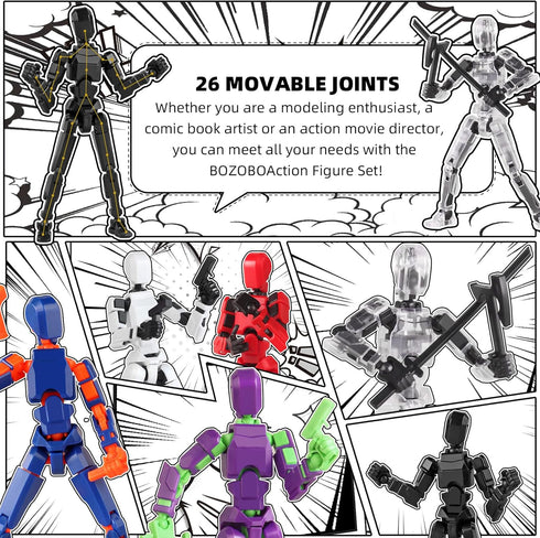T13 Action Figure Set, 6PCS Robot 13 Action Figure Dummy 3D Printed Toy for Modeling Collector Birthday Gift