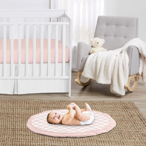 Tummy Sweet Jojo Designs Baby Play Mat (Pink Gingham Checkered Plaid) for Girls, Infant, Toddler Time Activity Floor