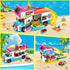HOGOKIDS 3-in-1 Girls Camper Van Building Set, 494PCS Summer Beach Camping Blocks and Food Truck Toys