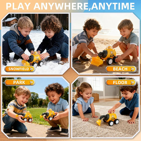 IOMDRWU 2 3 4 5 18 Construction Toys for Years Old Boy Girl Kid Toddler,Press to Go Engineering Friction Inertia Car