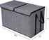 26.8"x13.8"x16"(Grey) YOLOXO Large Kids Toy Box Chest Storage organizer with Double Flip-Top Lid - Collapsible Sturdy
