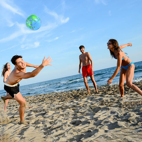 Coopay Inflatable Globe, PVC World Globe Inflatable Earth Beach Ball for Beach Playing or Teaching