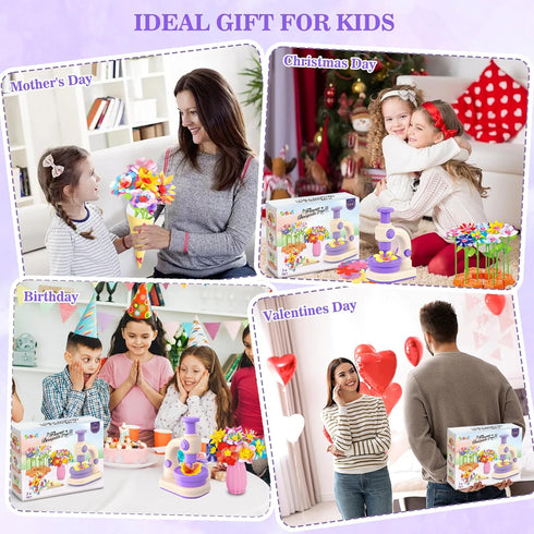SANANT 4-8, Fabric Flower Bouquets Toys, DIY Arts and Crafts Toys for Kids Making Kit Build Own Bouquet, DIY
