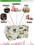 LANGYASHAN Rectangular Storage Bin, Cartoon Storage Basket with Handles for Organizing Home & Toys