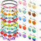 Bememo 20 Pieces Hippie Headband Glasses Costume Set, Includes 10 Pieces Multicolor Daisy Flower Crown and 10 Pieces