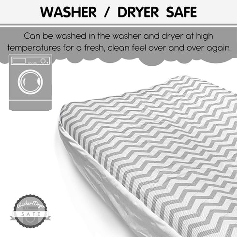 Baby Changing Pad Cover, Waterproof Changing Table Pad Safe for Washer and Dryer (Grey)