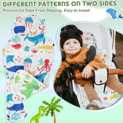 Suzile 2 Pcs Baby Gel Car Seat Cooler Pad, Universal Breathable Stroller Cooling Mat
