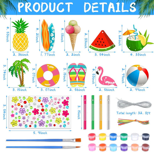 JellyArch 30 Pack Summer Summer Wind Chime Making Kit for Adults Make Your Own Wind Chime Beach Wooden Ornaments
