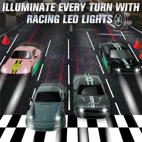 1:20 2.4G 20+KM/H, 50-Minute 2pcs SANCO RC Drift Car - Drifting Car with Dual Tire System & LED Lights, Playtime
