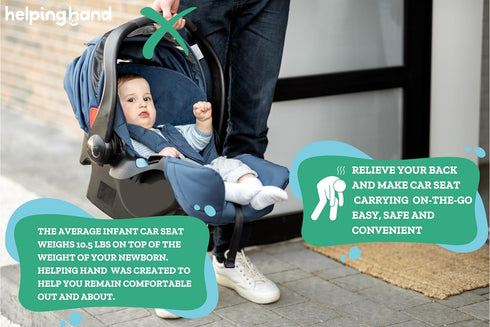 Helping Hand Car Seat Clip | Alleviates The Weight of Carrying an Infant Car Seat | Effortless Carseat Carry