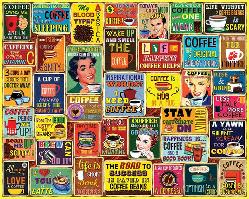 White Mountain Puzzles - I Love Coffee - 1000 Piece Jigsaw Puzzle for Adults