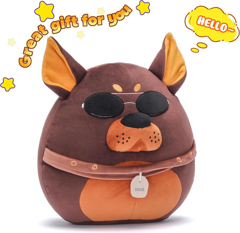 13-inch Original Doberman Dog Pillow Plush Stuffed Animal Toy,Puppy Big Size Soft Cute Cuddle Huggable Adorable