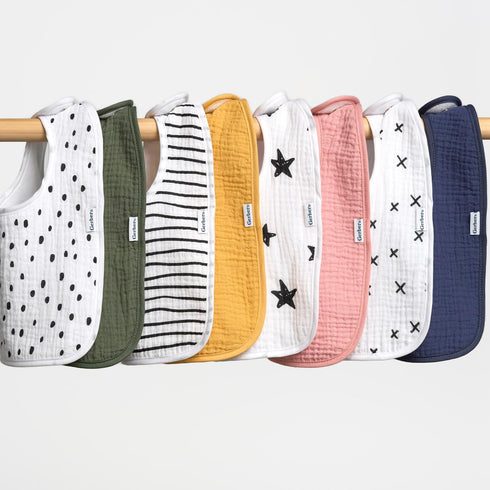 Gerber Unisex 8 Pack Baby Muslin Drooling Bibs