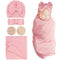 DRESHOW BQUBO Baby Swaddle Blankets for Girls, 4PCS Newborn Accessories Set with