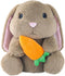Easter Bunny Stuffed Animal, 9" Plush Rabbit with Floppy Ears and Carrot,