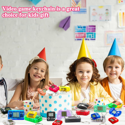 36 Pack Video Game Keychain Mini Square Handheld Keychains for Kids Birthday Party Favors, Class Prize Fillers