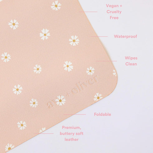 (16 30 Ava + Oliver Vegan Leather Baby Changing Mat X in) - Multipurpose Wipeable and Portable Diaper Changing Pad