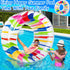 iGeeKid 65 Inch Inflatable Wheel Roller Pool Floats, Colorful Pool Games for Kids Summer Fun