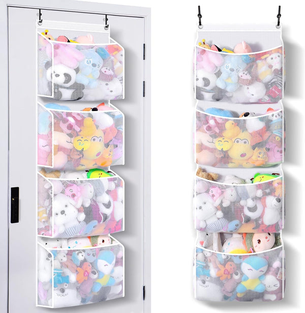 Toread Over the Door Stuffed Animal Organizer (2-pack) Innovative patented design Adjustable hooks,