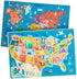 Puzzles for Kids Ages 4-6, Wooden Educational Puzzles for Toddlers 2-4, 2 Pack US & World Map