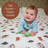 Swaddle Blanket, 100% Muslin Cotton, Gender Neutral Newborn Nursery Essentials, Cowboy Boot Print