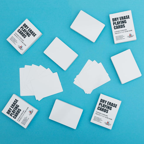 Apostrophe Games Dry Erase Blank Playing Cards w/Box, 180 Reusable Poker Size Cards, Flash & Note Cards