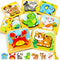 FunMission Puzzles, 8Pcs Animals Pegged Puzzles Toddler Toys, Brain Teaser Puzzles Montessori, Wooden