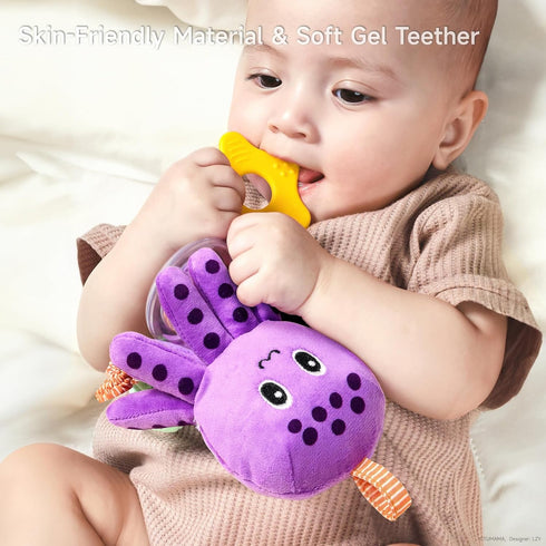 TUMAMA Baby Toys 0-12 Months, Hanging Stroller Toys, Soft Marine Animal Crib Car Seat Rattles