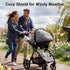 2 Rquite Car Seat Cover Baby, Carseat Covers Boy Girl, Layers Window -Breathable Mesh & Wind/Sun Shade, Infant Car Seat
