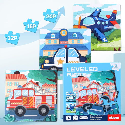 Magnetic Puzzles for Kids Ages 3-6 - Vehicle Puzzles 12-16-20 Piece Jigsaw Puzzles for Toddler Travel Toys