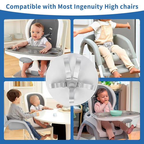 Runhike 5 Buckle,1PC Adjustable High Chair Straps Replacement Compatible with Ingenuity for Most for Most Point High