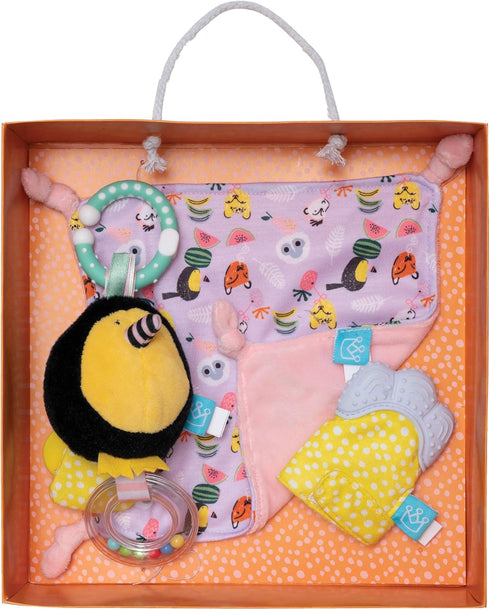 Manhattan Toy Set Fruity Paws Teether Mitt & Blankie Gift for Babies