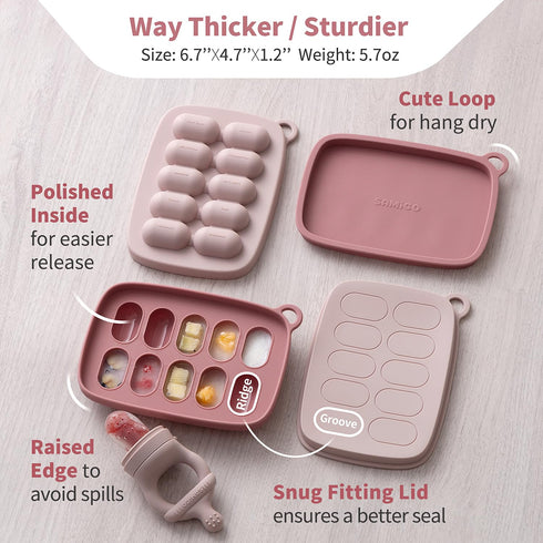 Baby Food Fruit Feeder and Breastmilk Popsicle Mold Set - Silicone Fruit Teether and Feeding Essentials for 4 Months+