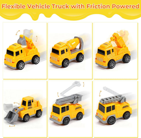 6 3-5-7, 3 4 5 6 7+ Construction Toy Trucks with Construction Vehicles, Sound Light Transport Carrier Truck