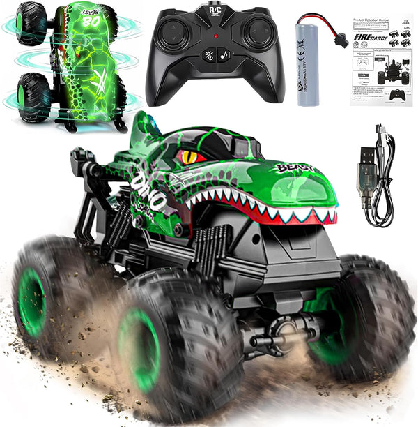 BEZGAR Monster Truck Toys - Remote Control Monster Truck with Light &