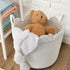LemonRoad 15.8"L 15.8"W X13.8"H Closet White Round Basket Large Blanket Basket x Scalloped Woven Baskets Cotton Storage