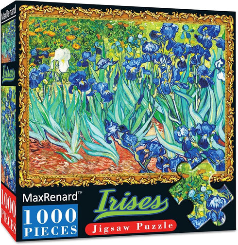 MaxRenard 1000 Pieces Jigsaw Puzzle for Adults, Van Gogh Irises Oil Painting Collection, Perfect Fit Artwork
