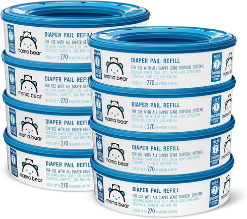 Amazon Brand - Mama Bear Round Diaper Pail Refills for Genie Pails,