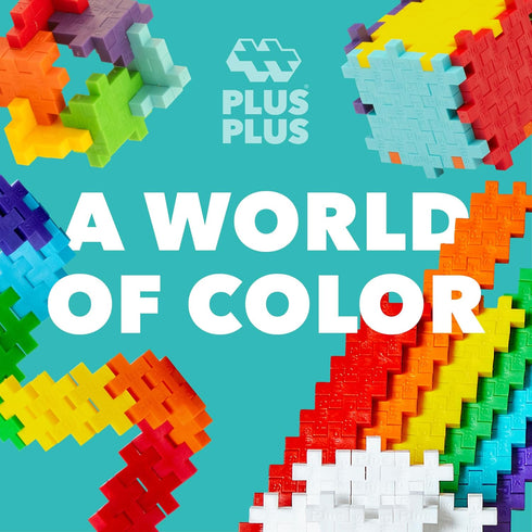 PLUS PLUS 240 Piece Rainbow Mix Interlocking Building Blocks for Kids, Open Ended STEM Classroom Mini Toys