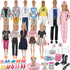71Pcs Doll Clothes and Accessories for 12 Inch Boy and Girl Dolls, Pet Care Set with 25 Wear Clothes