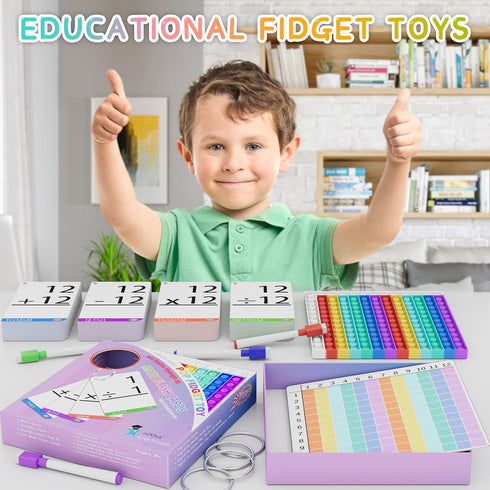COOVA Math Games for Kids - Flash Cards for Kids - Pop it Practice with Addition, Subtraction, Multiplication