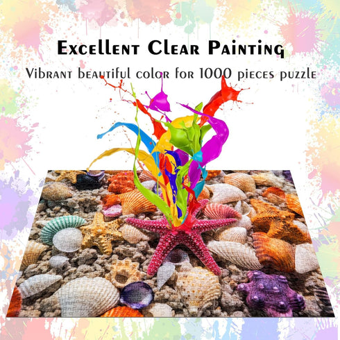 HUADADA - Jigsaw Puzzles for Adults 1000 Pieces, Beach Shells, No Dust, Home Decor Gift for Men Women Seniors