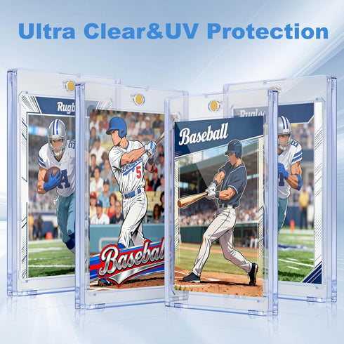 50ct 35pt Magnetic Card Holder for Trading Cards, Ultra Clear Baseball Card Holder, Hard Plastic Protectors for Sports