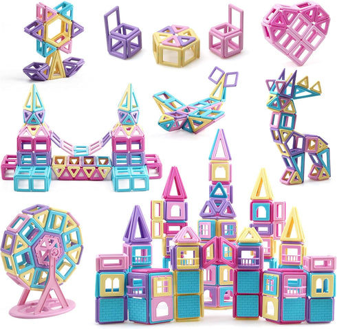 ASOK 181 Pcs Magnetic Building Blocks: STEM Educational Magnet Tiles for Kids' Creativity & Imagination
