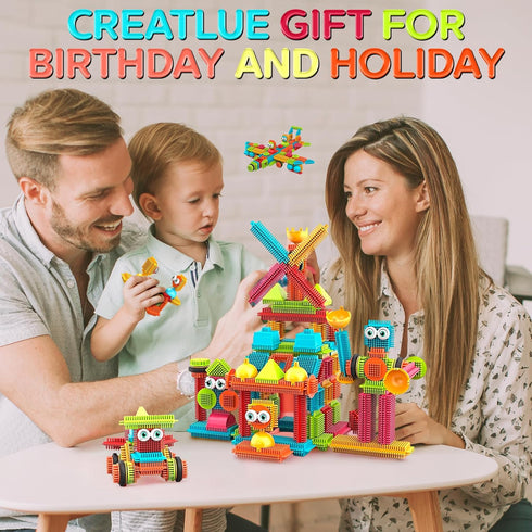 144 3D 3-8 Contixo pcs Bristle Shape STEM Building Toys, Construction Learning Stacking Educational Block, Creativity