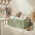 HBlife Large Baby Diaper Caddy, Paper Rope Scalloped Storage Baskets Nursery Bin with Removable Divider, Portable Car