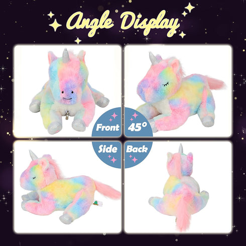 Mommy 3 Tummy Playset 19'' Hopearl LED Plush Unicorn Lighting Up Stuffed Unicorn with Baby Unicorns in her Stuffed