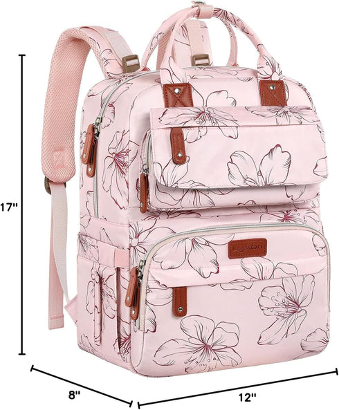 Backpack, Backpack Backpack Diaper Bag Baby Girl Diaper Bag for Mom, Large Pink Floral Diaper Bag for Girls, Waterproof