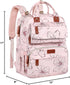 Backpack, Backpack Backpack Diaper Bag Baby Girl Diaper Bag for Mom, Large Pink Floral Diaper Bag for Girls, Waterproof