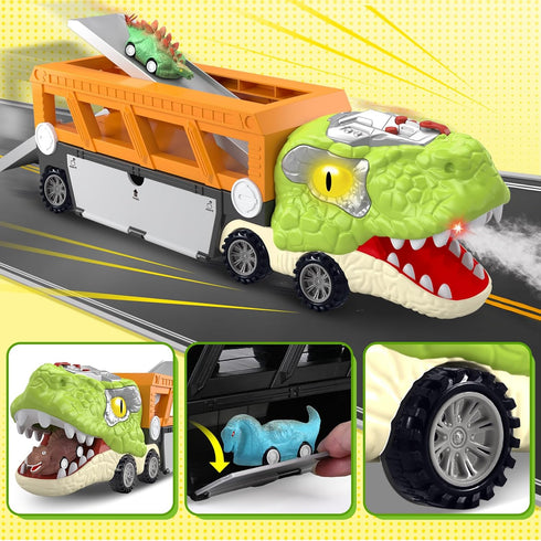 11 1 3-5, 10 3 4 5, SpringFlower in Dinosaur Toys, Dinosaur Toys for Kids Dinosaur Truck with Pull Back Cars, Toddler